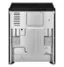 Left. GE - 5.3 Cu. Ft. Slide-In Electric Convection Range with Steam Cleaning and EasyWash Oven Tray - Black Slate.