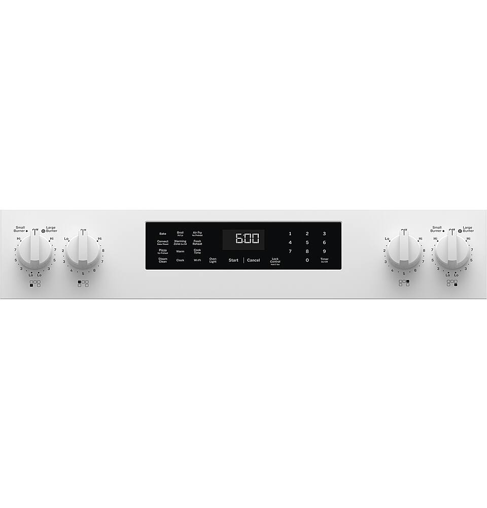 Alt View 16. GE - 5.3 Cu. Ft. Freestanding Electric Convection Range with Steam Cleaning and EasyWash Tray - White.