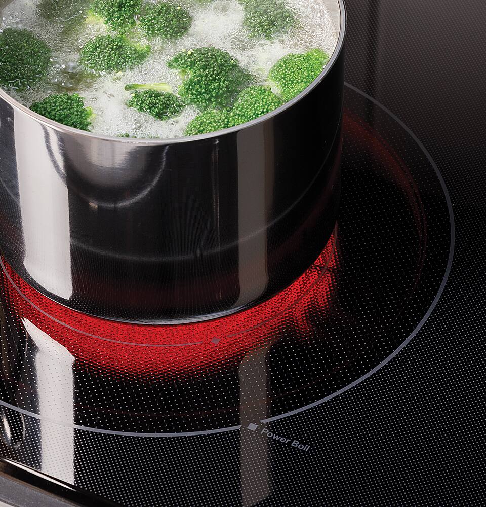 Alt View 25. GE - 5.3 Cu. Ft. Freestanding Electric Convection Range with Steam Cleaning and EasyWash Tray - White.