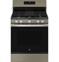 GE - 5.3 Cu. Ft. Freestanding Gas Range with Self-Clean and Steam Cleaning Option and Crisp Mode - Slate - Front_Zoom