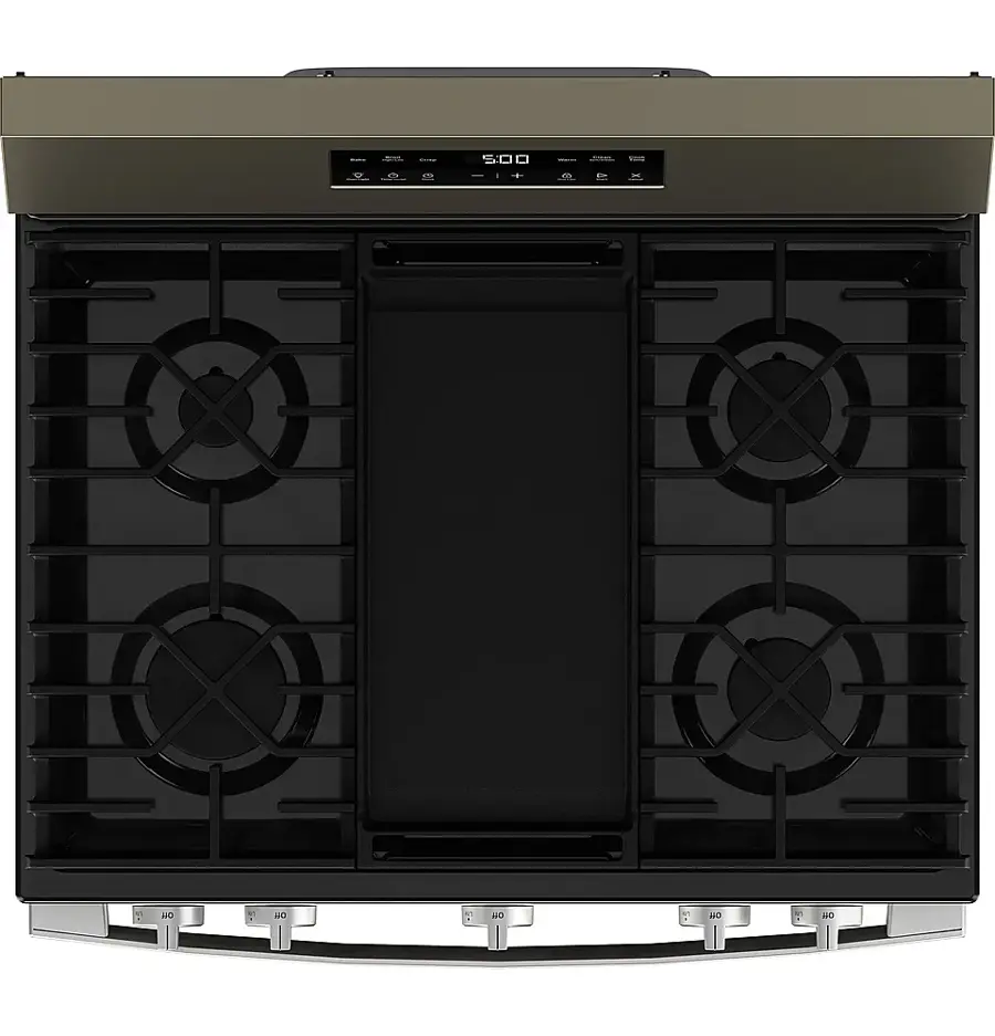 Alt View 23. GE - 5.3 Cu. Ft. Freestanding Gas Range with Self-Clean and Steam Cleaning Option and Crisp Mode - Slate.