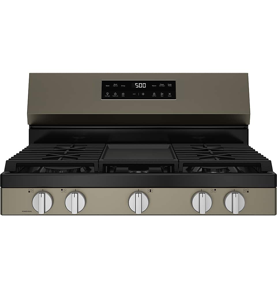 Alt View 24. GE - 5.3 Cu. Ft. Freestanding Gas Range with Self-Clean and Steam Cleaning Option and Crisp Mode - Slate.