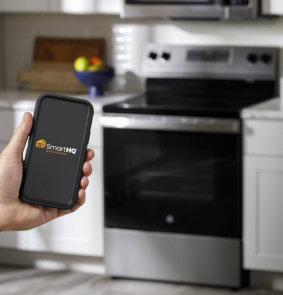 Alt View 14. GE - 5.3 Cu. Ft. Freestanding Electric Range with Self-Clean and Steam Clean Option and Built-In Wi-Fi - Black.