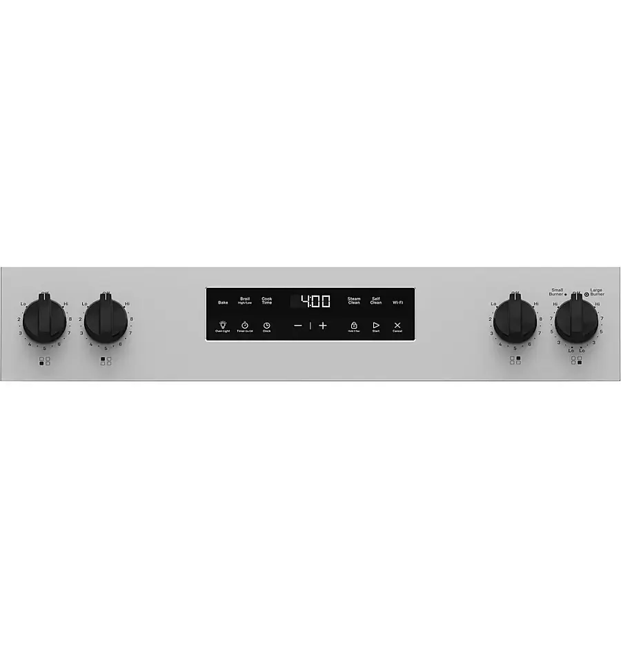 Alt View 13. GE - 5.3 Cu. Ft. Freestanding Electric Range with Self-Clean and Steam Clean Option and Built-In Wi-Fi - Stainless Steel/Black.