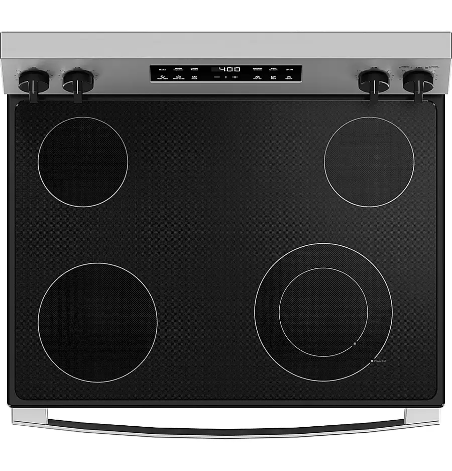 Alt View 11. GE - 5.3 Cu. Ft. Freestanding Electric Range with Self-Clean and Steam Clean Option and Built-In Wi-Fi - Stainless Steel/Black.