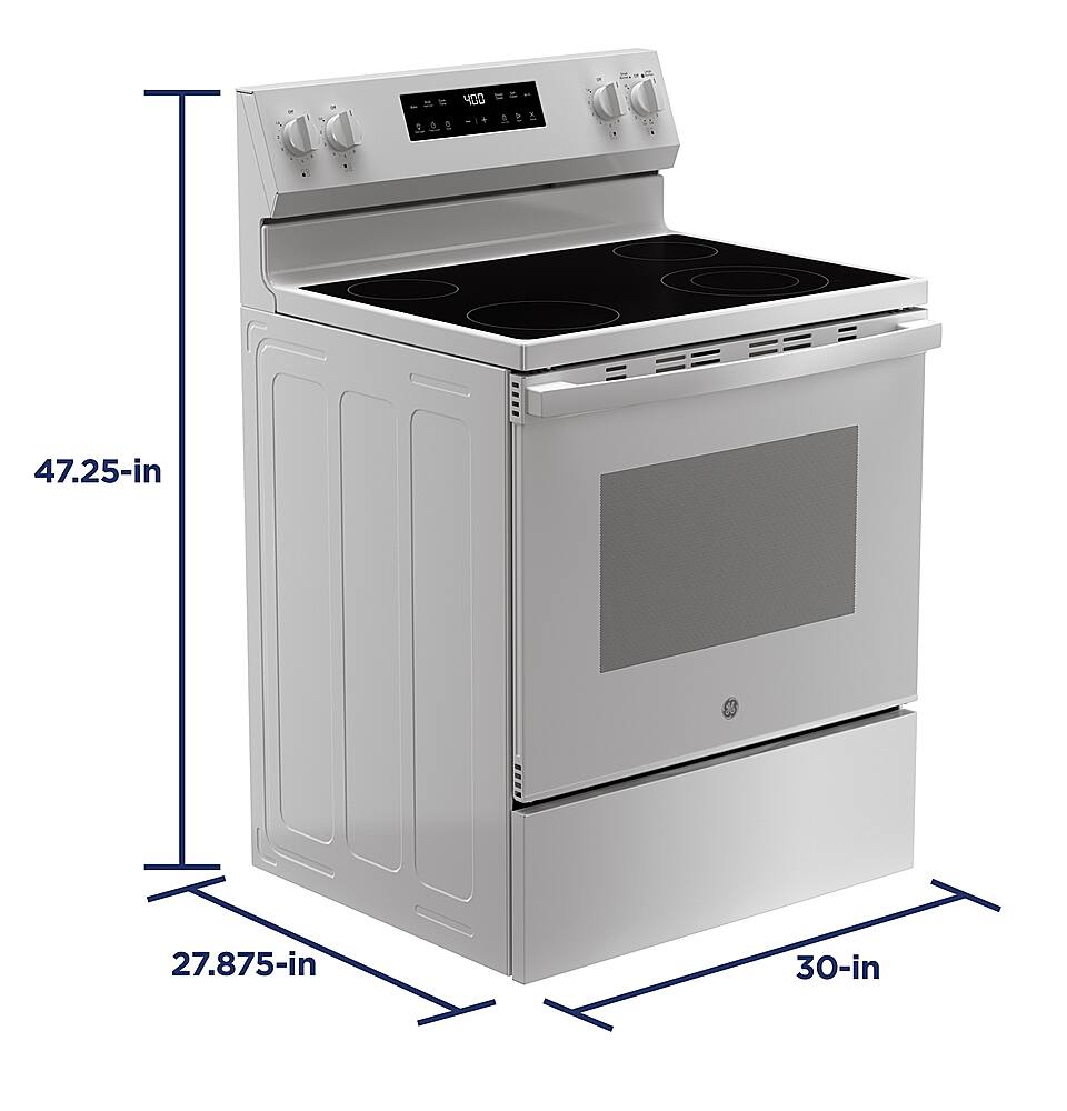 Alt View 18. GE - 5.3 Cu. Ft. Freestanding Electric Range with Self-Clean and Steam Clean Option and Built-In Wi-Fi - White.
