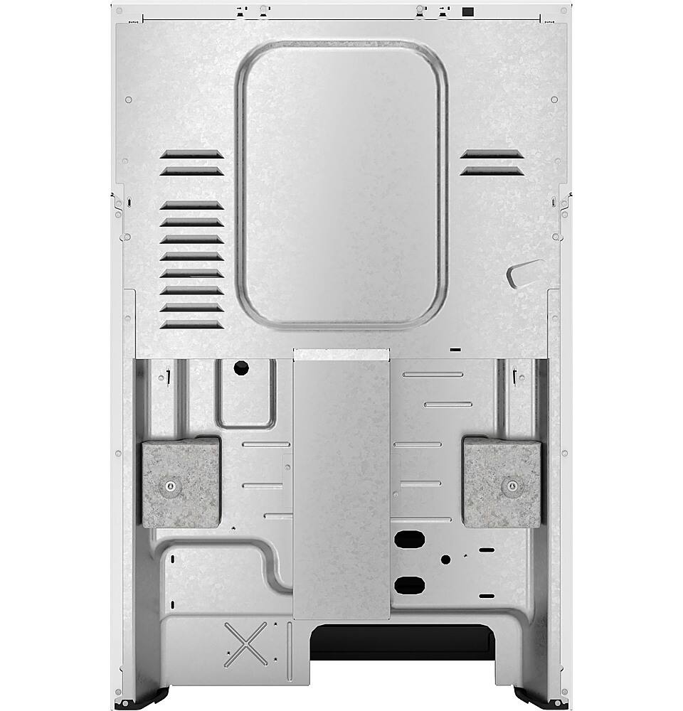 Left. GE - 5.3 Cu. Ft. Freestanding Electric Range with Self-Clean and Steam Clean Option and Built-In Wi-Fi - White.