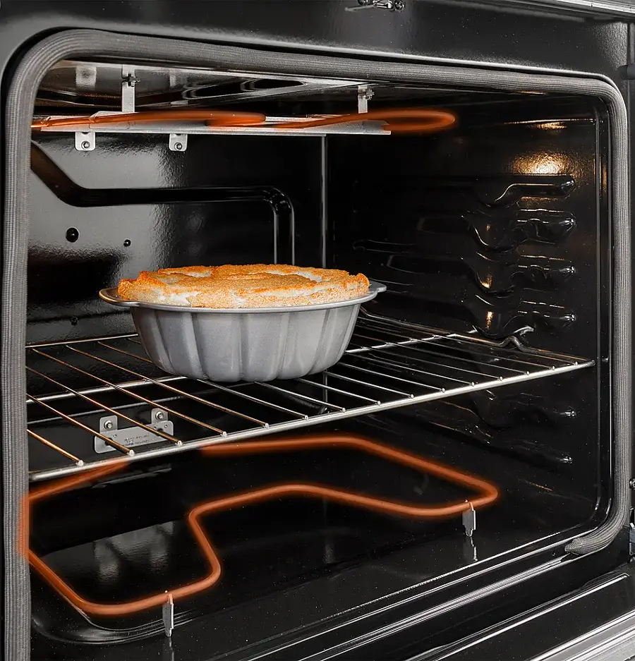 Alt View 19. GE - 5.3 Cu. Ft. Freestanding Electric Range with Steam Cleaning and 4 Burner Radiant Cooktop - Stainless Steel/Black.