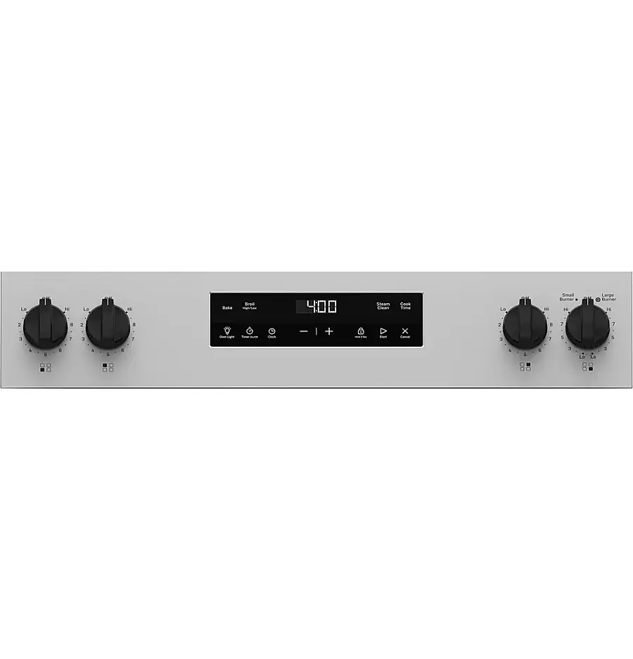 Alt View 12. GE - 5.3 Cu. Ft. Freestanding Electric Range with Steam Cleaning and 4 Burner Radiant Cooktop - Stainless Steel/Black.