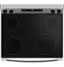 Left. GE - 5.3 Cu. Ft. Freestanding Electric Range with Steam Cleaning and 4 Burner Radiant Cooktop - Stainless Steel/Black.
