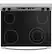 Left. GE - 5.3 Cu. Ft. Freestanding Electric Range with Steam Cleaning and 4 Burner Radiant Cooktop - Stainless Steel/Black.