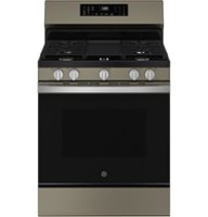 GE - 5.3 Cu. Ft. Freestanding Gas Convection Range with Steam Cleaning and EasyWash Oven Tray - Slate - Front_Zoom