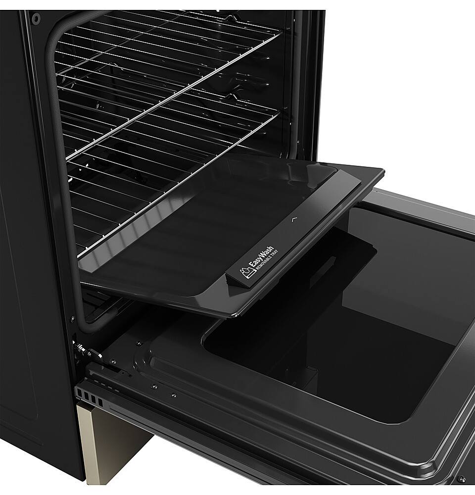 Alt View 18. GE - 5.3 Cu. Ft. Freestanding Gas Convection Range with Steam Cleaning and EasyWash Oven Tray - Slate.