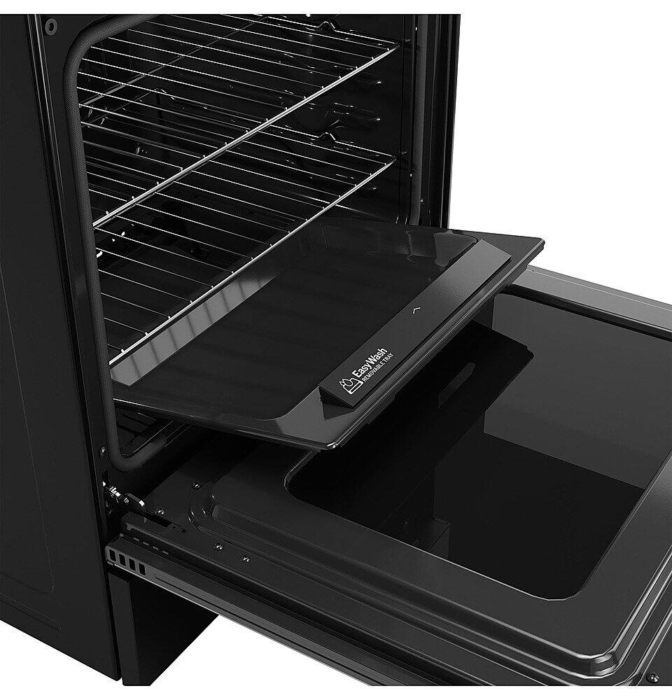 Alt View 20. GE - 5.3 Cu. Ft. Freestanding Gas Convection Range with Steam Cleaning and EasyWash Oven Tray - Black.