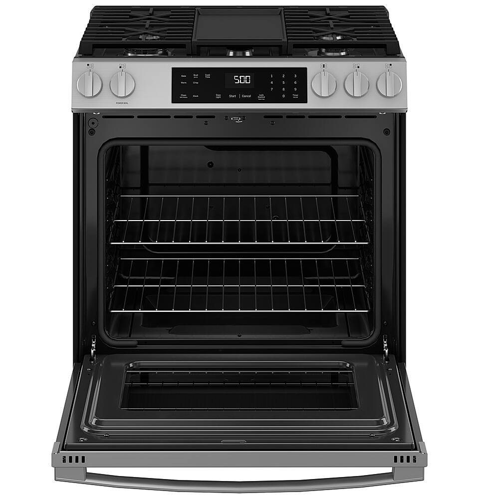 Alt View 17. GE - 5.3 Cu. Ft. Slide In Gas Range with Self-Clean and Steam Clean Option and Crisp Mode - Stainless Steel.