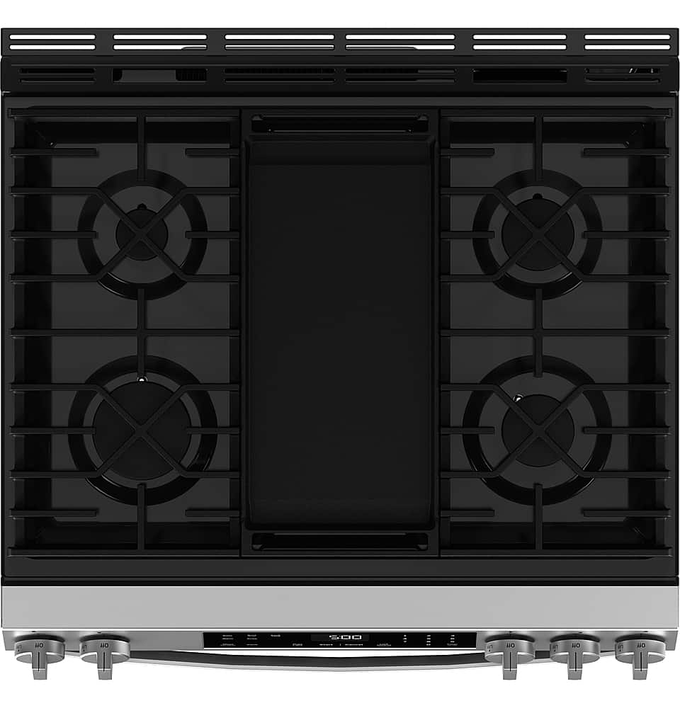 Alt View 14. GE - 5.3 Cu. Ft. Slide In Gas Range with Self-Clean and Steam Clean Option and Crisp Mode - Stainless Steel.