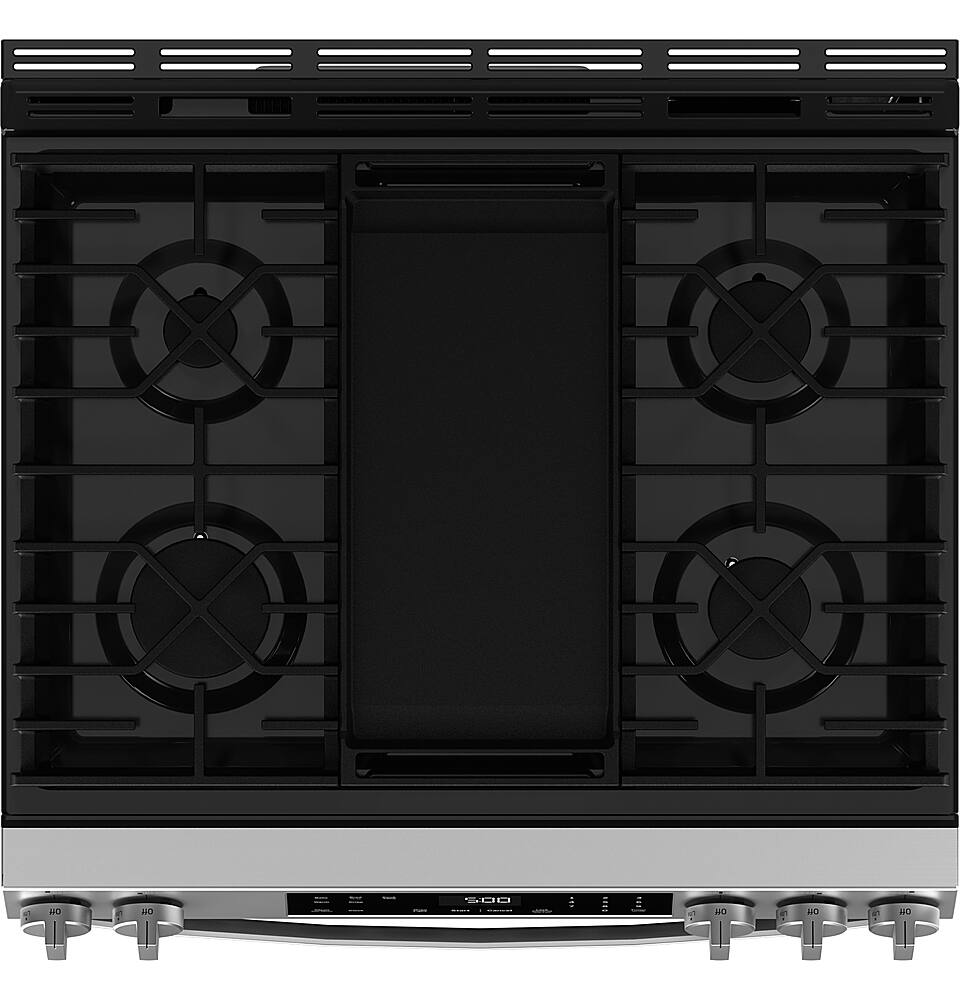 Alt View 14. GE - 5.3 Cu. Ft. Slide In Gas Range with Self-Clean and Steam Clean Option and Crisp Mode - Stainless Steel.