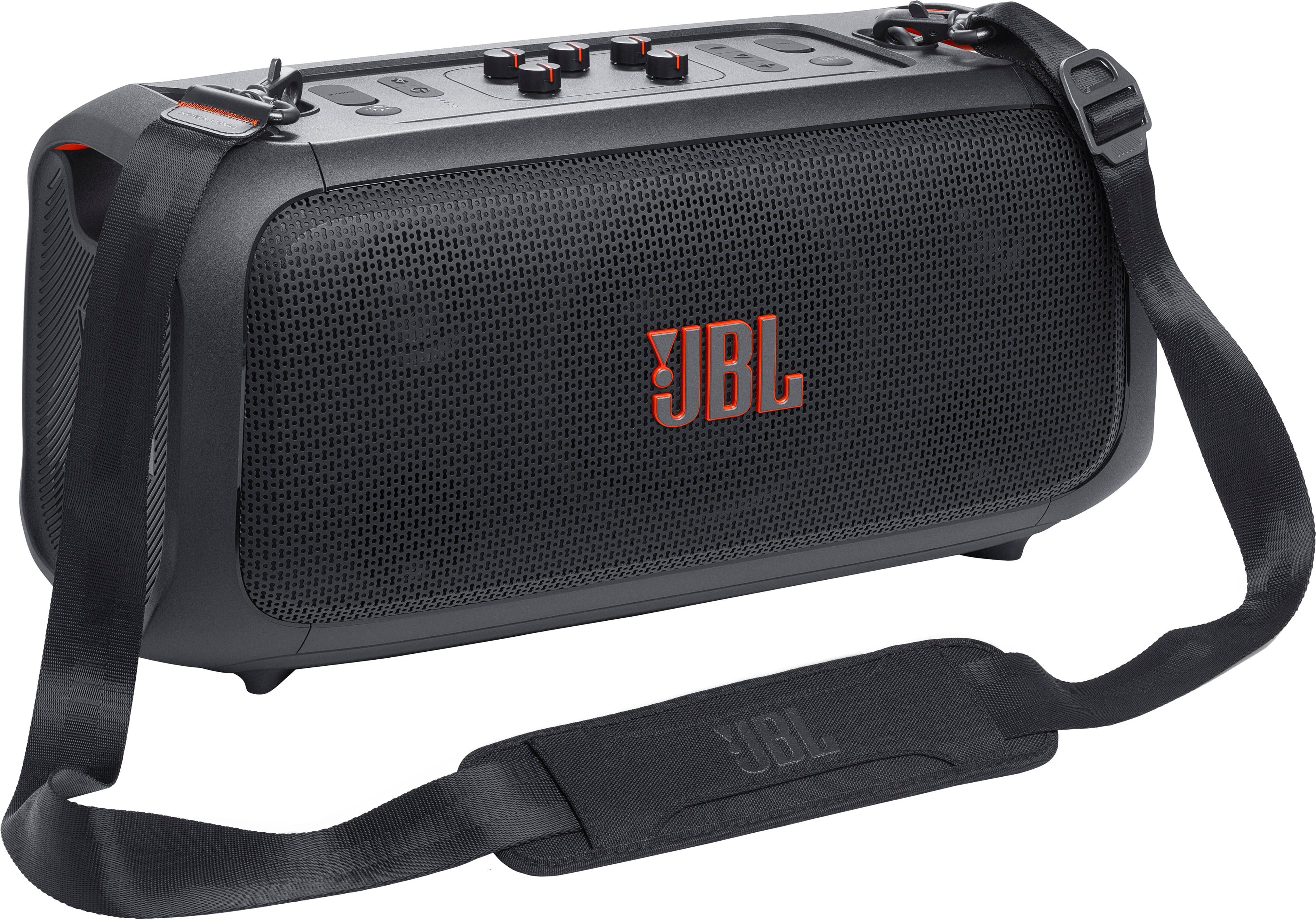 Angle. JBL - PartyBox On-The-Go Essential Portable Wireless Party Speaker with Wireless Microphone - Black.