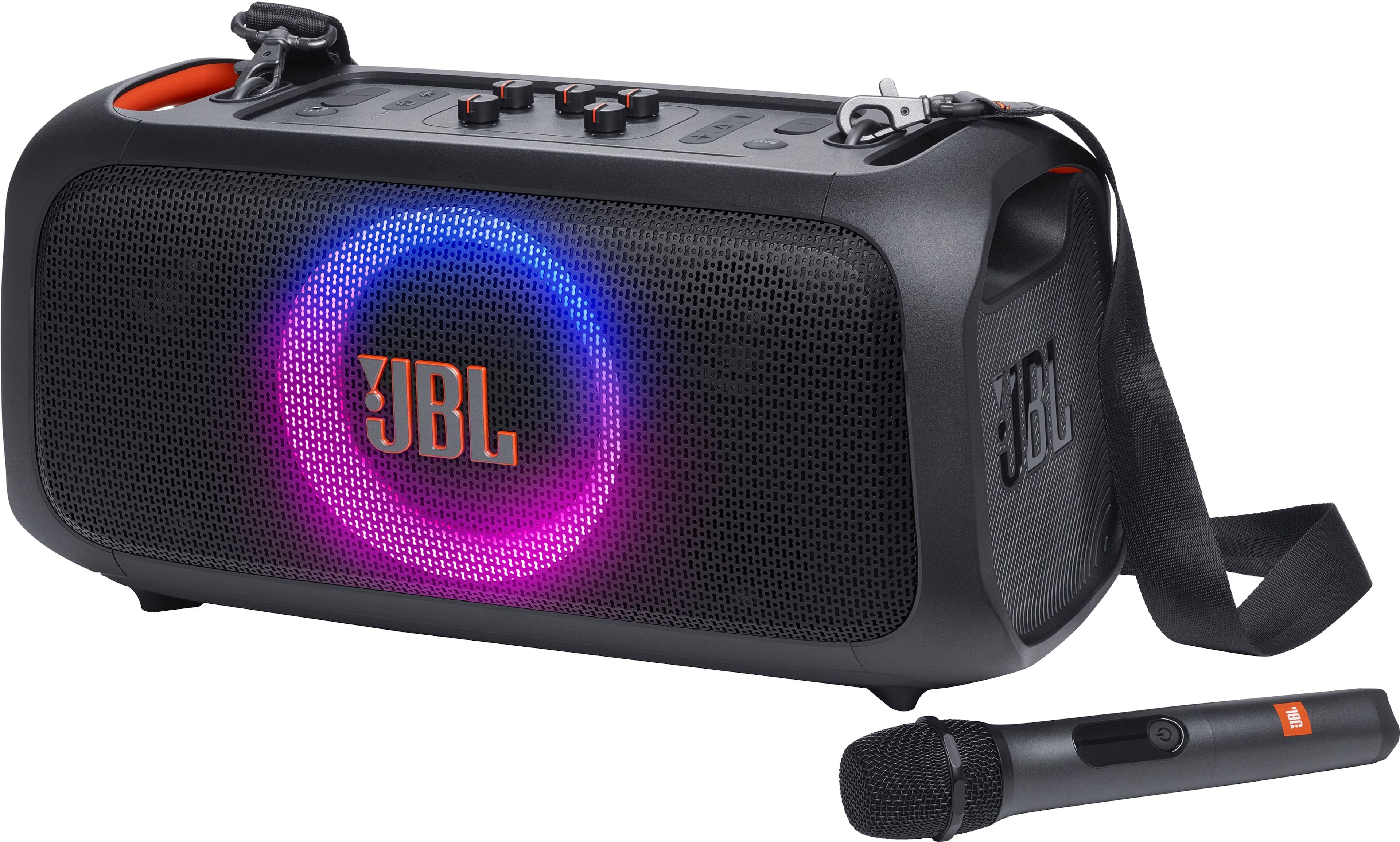 Alt View 11. JBL - PartyBox On-The-Go Essential Portable Wireless Party Speaker with Wireless Microphone - Black.