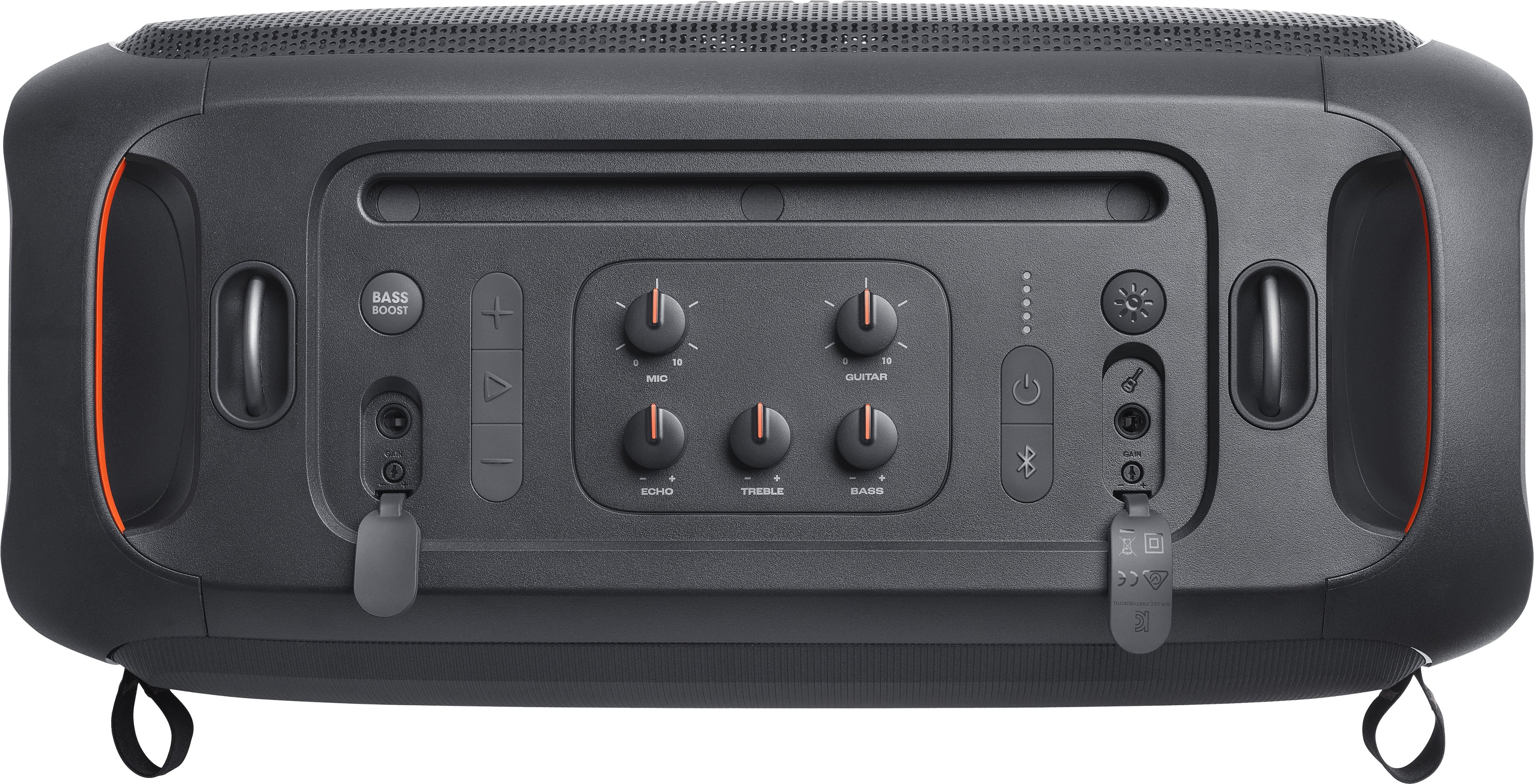 Alt View 17. JBL - PartyBox On-The-Go Essential Portable Wireless Party Speaker with Wireless Microphone - Black.