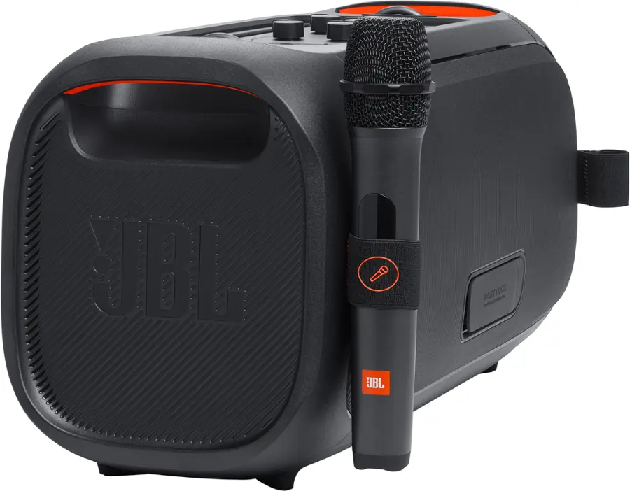 Alt View 20. JBL - PartyBox On-The-Go Essential Portable Wireless Party Speaker with Wireless Microphone - Black.