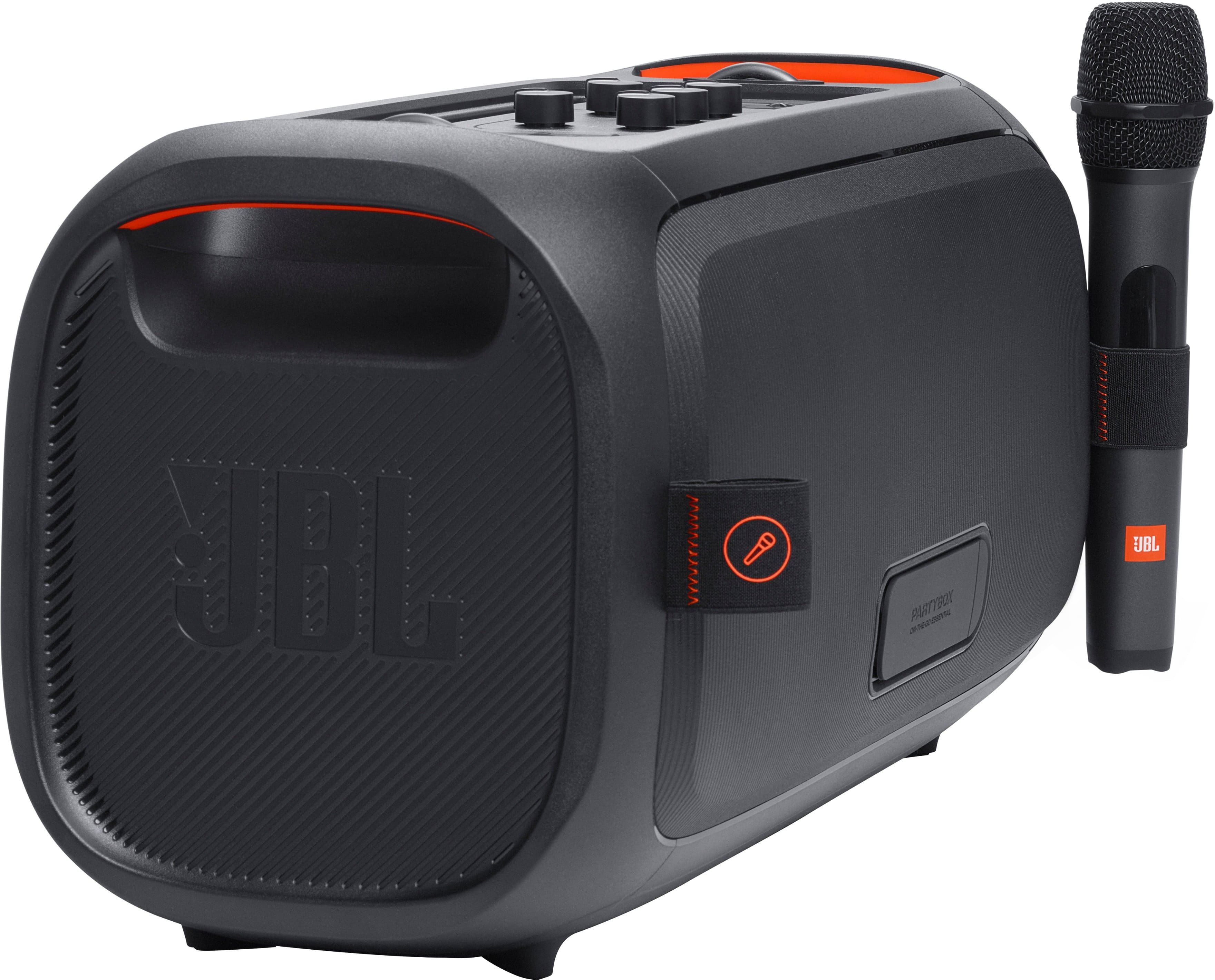Alt View 21. JBL - PartyBox On-The-Go Essential Portable Wireless Party Speaker with Wireless Microphone - Black.