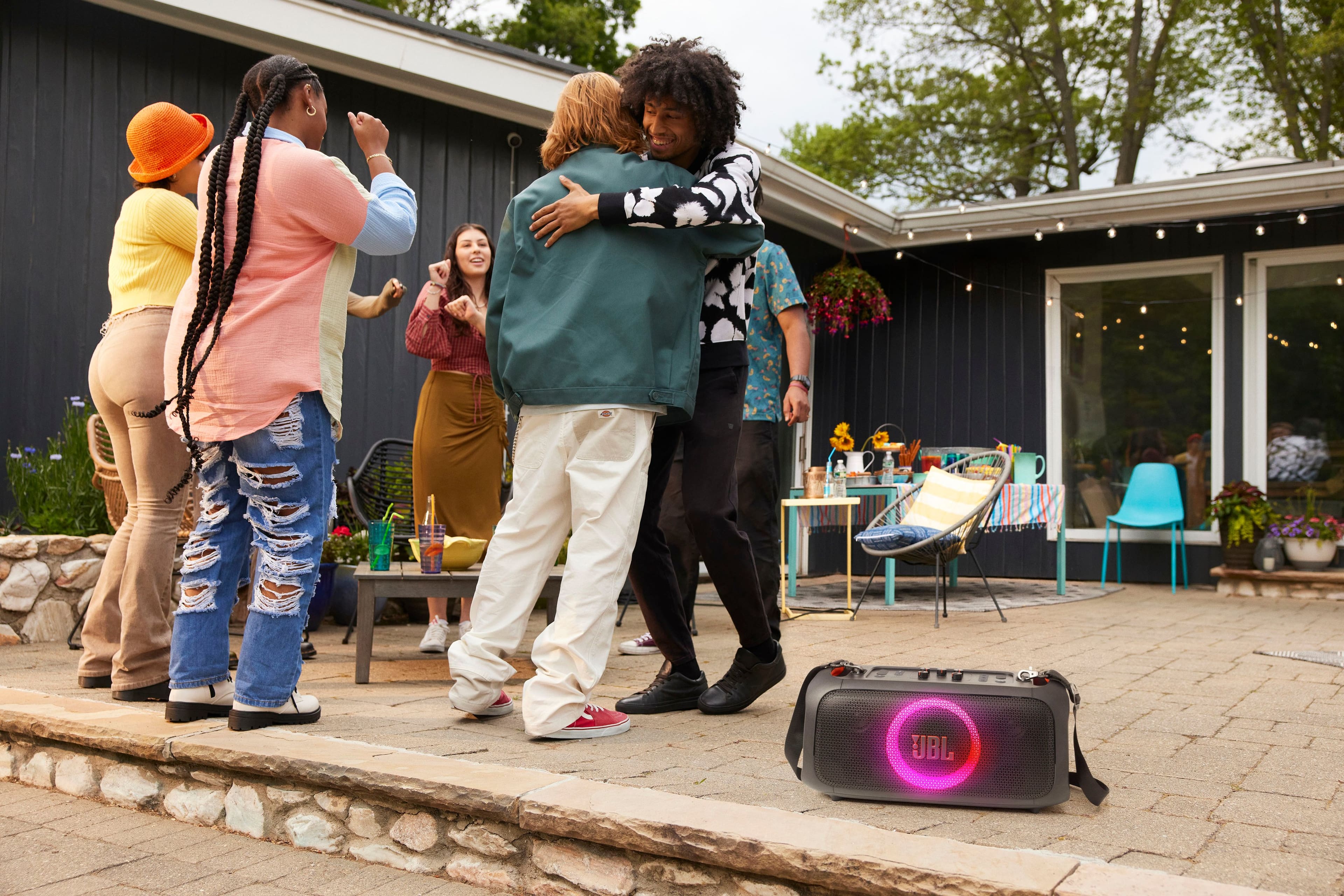 Alt View 30. JBL - PartyBox On-The-Go Essential Portable Wireless Party Speaker with Wireless Microphone - Black.