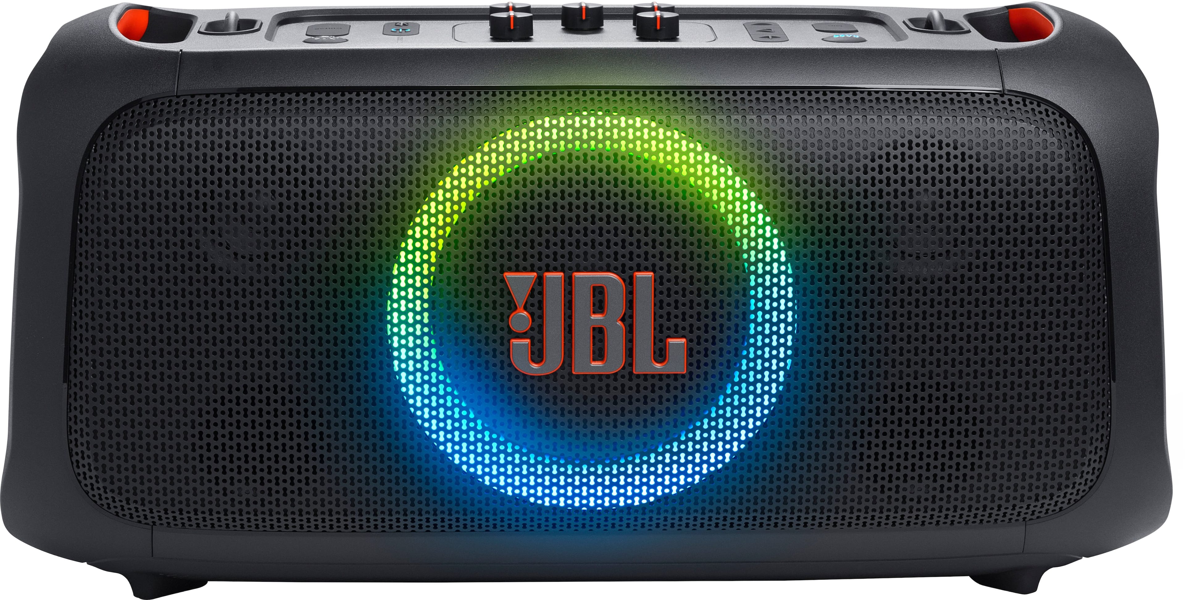 Left. JBL - PartyBox On-The-Go Essential Portable Wireless Party Speaker with Wireless Microphone - Black.