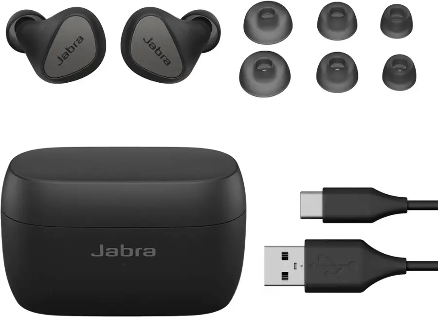 Alt View Zoom 14. Jabra - Elite 5 True Wireless Hybrid Active Noise Cancelling In-ear Headphones - Titanium Black.