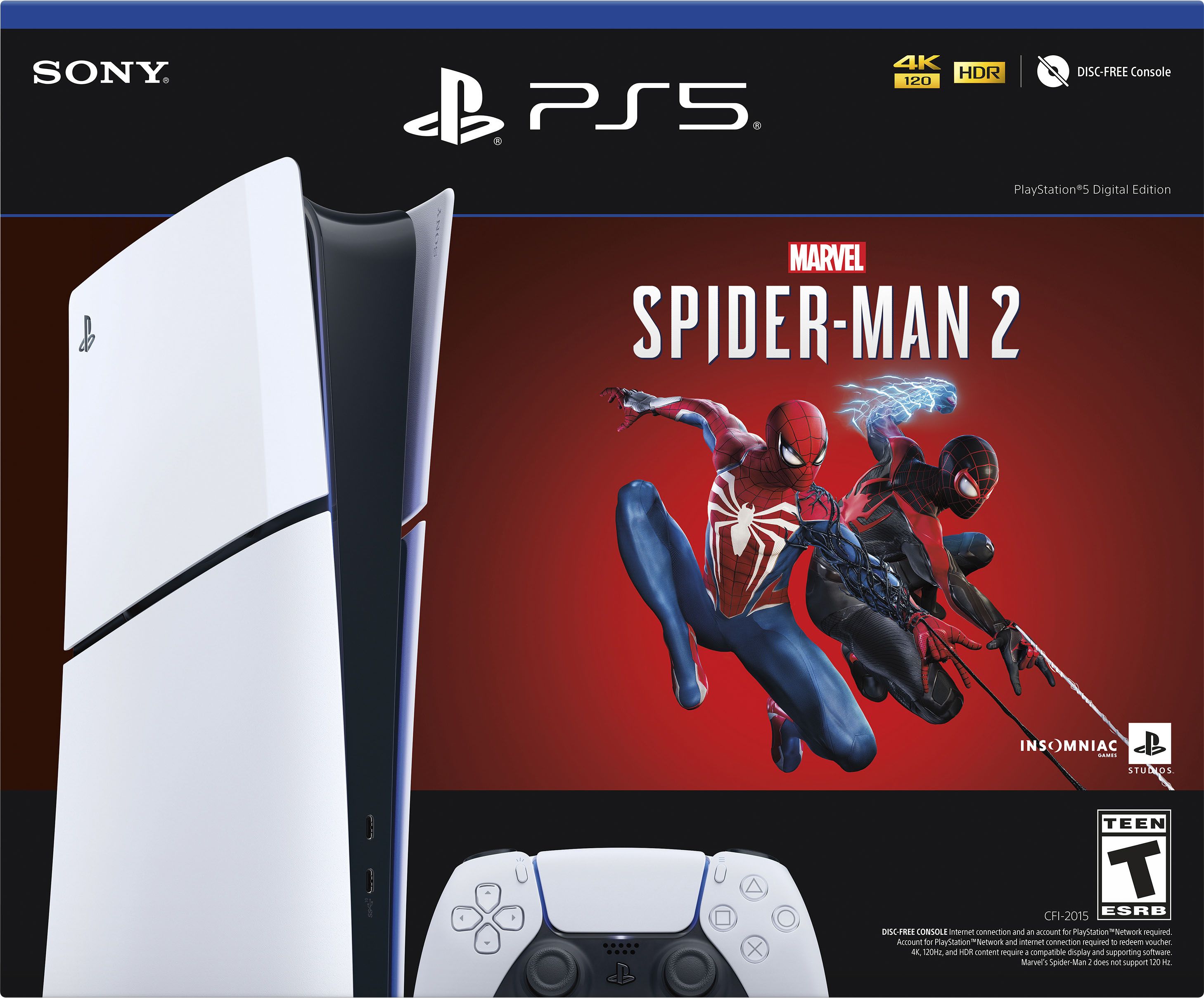 Photo 1 of PlayStation 5 Slim Console Digital Edition – Marvel's Spider-Man 2 Bundle (Full Game Download Included)