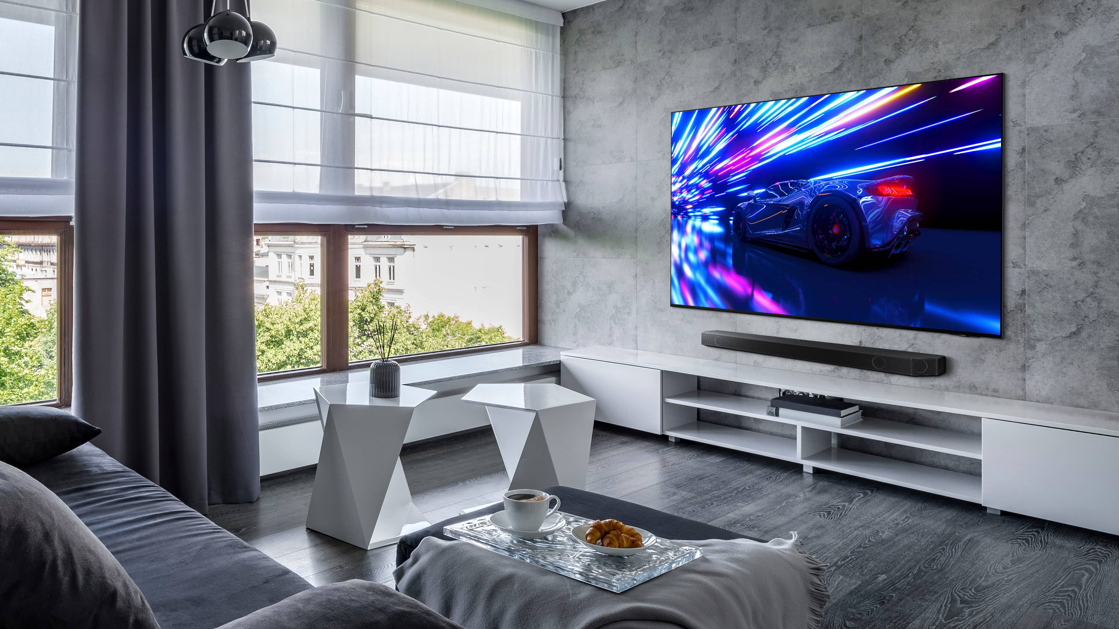 Alt View 21. Samsung - 77” Class S95D Series OLED 4K Glare-Free Smart Tizen TV - Graphite Black.