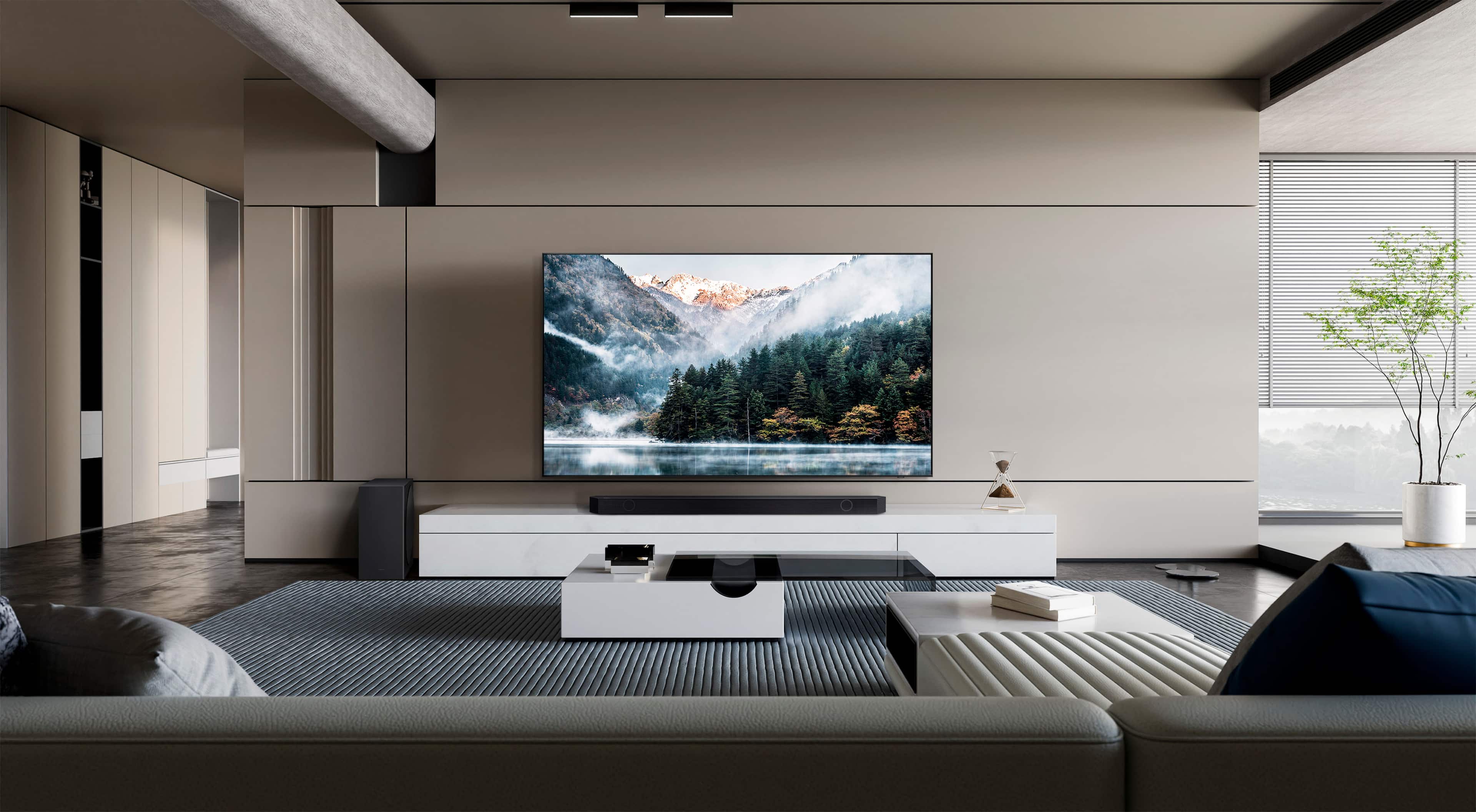 Alt View 22. Samsung - 55” Class S95D Series OLED Glare-Free 4K Smart Tizen TV - Graphite Black.