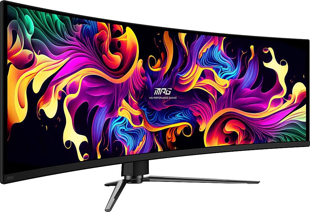 Angle. MSI - MPG 491CQP QD-OLED 49" 5120x1440 (DQHD) Curved OLED Quantum Dot Monitor 144Hz 0.03ms(GTG) HDR400 Type-C DisplayPort HDMI - Black.
