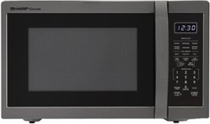 Sharp - 1.4 cu. ft. 1100W Countertop Microwave - Black Stainless - Black Stainless Steel - Front_Zoom