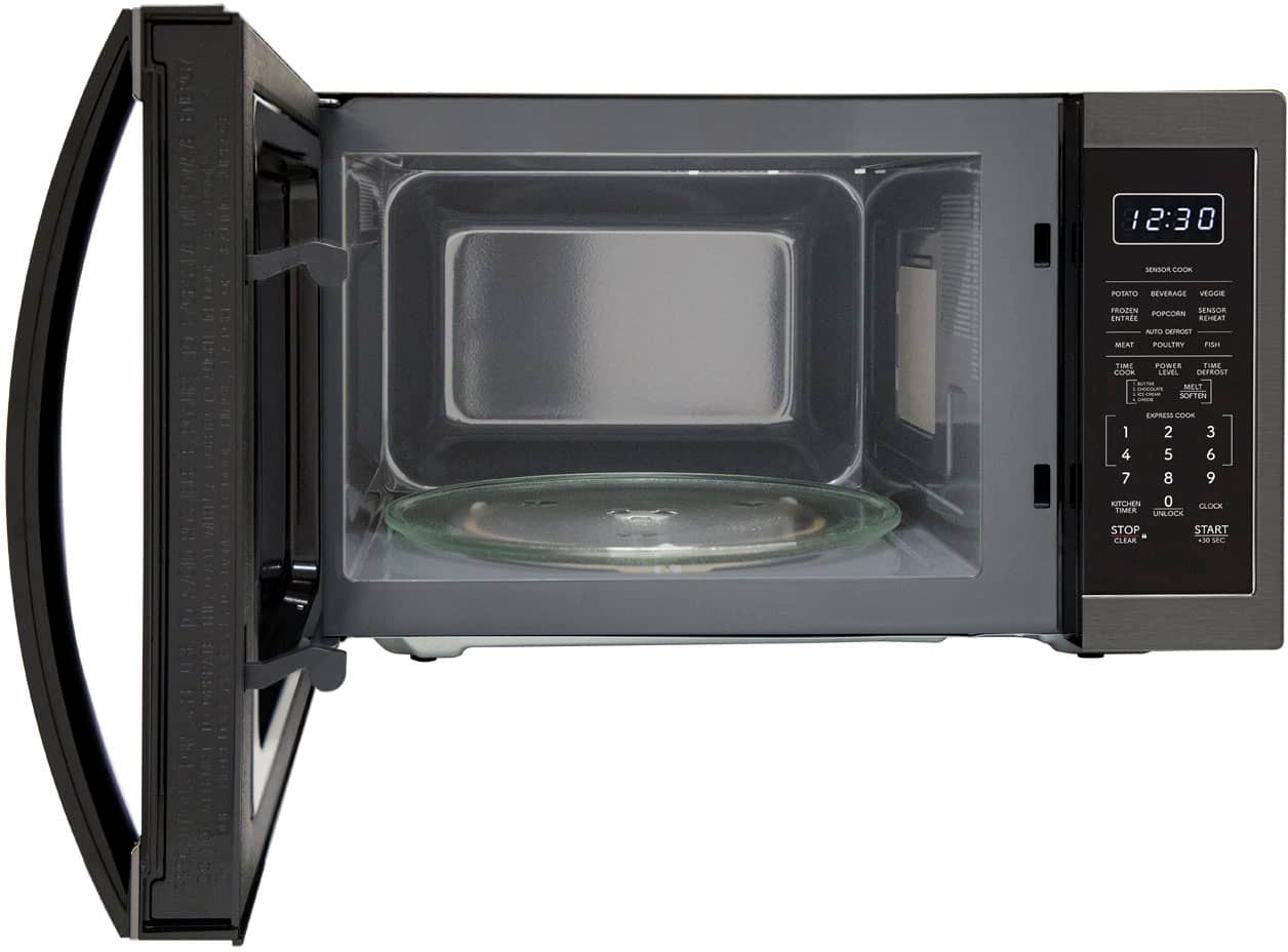 Alt View 1. Sharp - Sharp - 1.4 cu. ft. 1100W Countertop Microwave - Black Stainless - Black Stainless Steel.