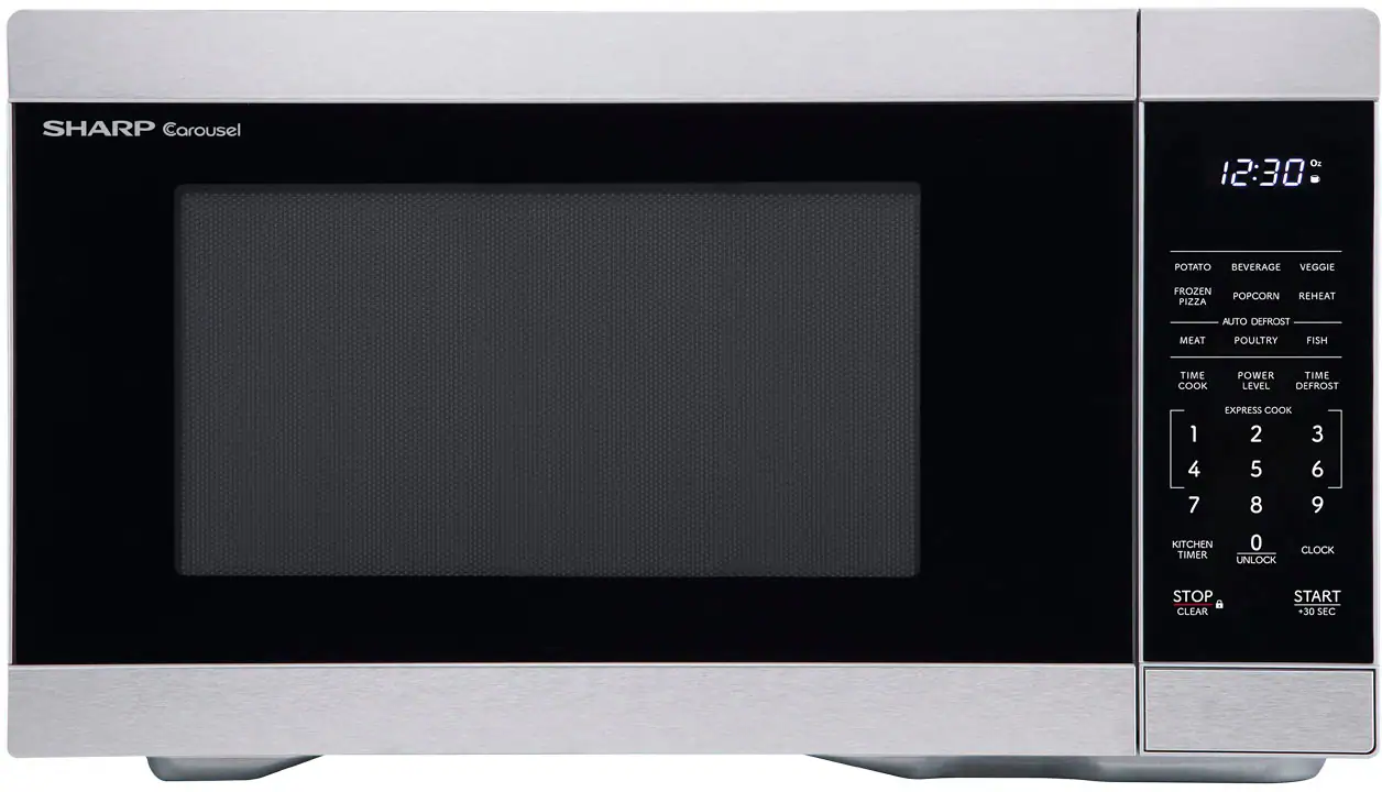 Front. Sharp - Sharp - 1.1 cu. ft. 1000W Countertop Microwave - Stainless - Stainless Steel.