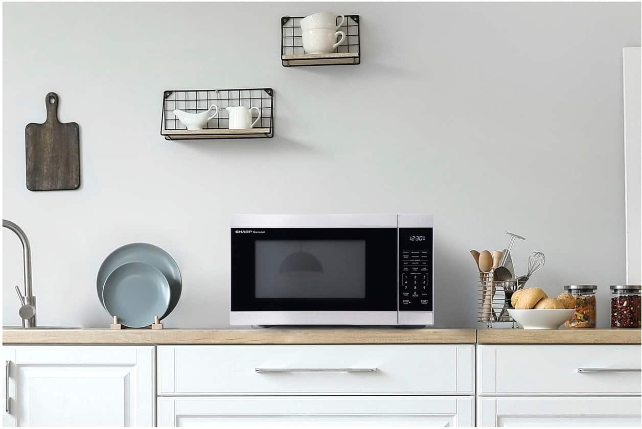 Alt View 12. Sharp - Sharp - 1.1 cu. ft. 1000W Countertop Microwave - Stainless - Stainless Steel.