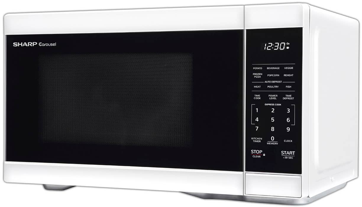 Angle. Sharp - 1.1 cu. ft. 1000W Countertop Microwave - White.