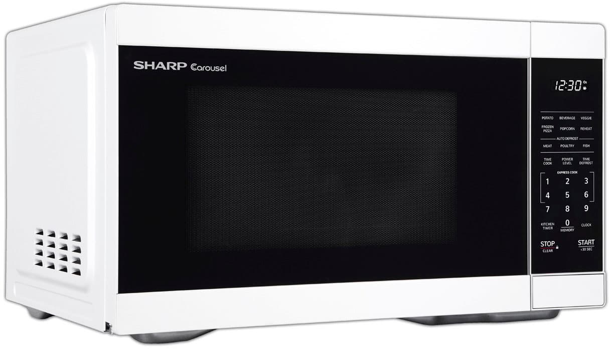 Left. Sharp - 1.1 cu. ft. 1000W Countertop Microwave - White.
