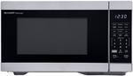 Front. Sharp - Sharp 1.1 cu. ft. 1000W Smart Countertop Microwave Works with Alexa - Stainless - Stainless Steel.
