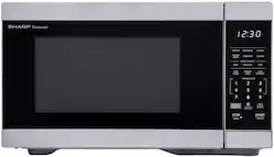 Sharp - 1.1 cu. ft. 1000W Smart Countertop Microwave Works with Alexa - Stainless - Stainless Steel - Front_Zoom