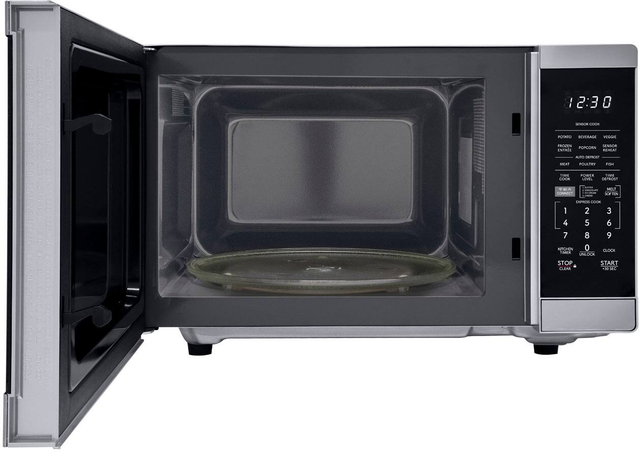 Alt View 1. Sharp - Sharp 1.4 cu. ft. 1100W Smart Countertop Microwave with Inverter Cooking and Works with Alexa - Stainless - Stainless Steel.