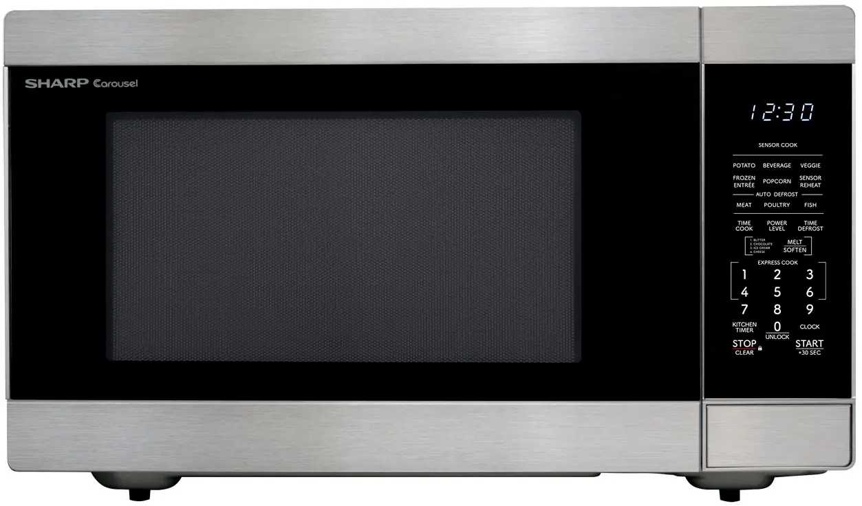Front. Sharp - Sharp - 2.2 cu. ft. 1200W Microwave with Inverter Cooking - Stainless - Stainless Steel.