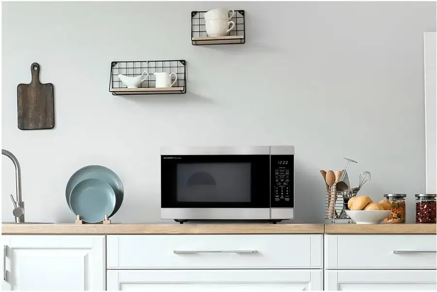 Alt View 12. Sharp - Sharp - 2.2 cu. ft. 1200W Microwave with Inverter Cooking - Stainless - Stainless Steel.
