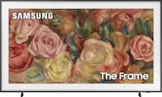 Front. Samsung - 55” Class LS03D The Frame Series QLED 4K with Anti-Reflection and Slim Fit Wall Mount Included - Black.
