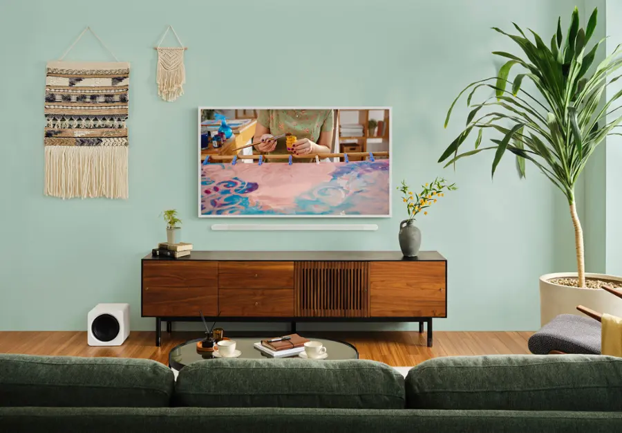 Alt View 23. Samsung - 65” Class LS03D The Frame Series QLED 4K with Anti-Reflection and Slim Fit Wall Mount Included - Black.