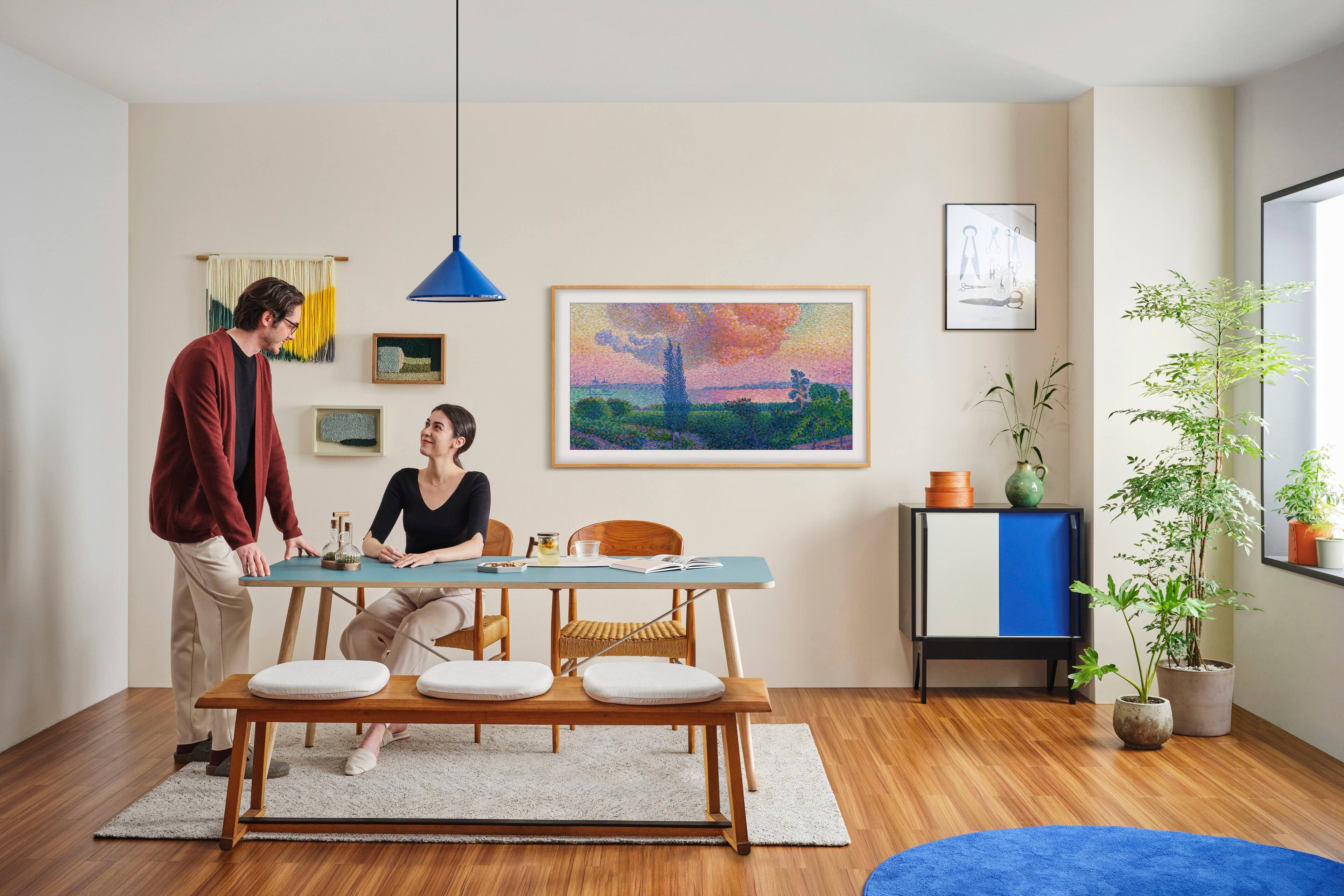 Alt View 20. Samsung - 43” Class LS03D The Frame Series QLED 4K with Anti-Reflection and Slim Fit Wall Mount Included - Black.