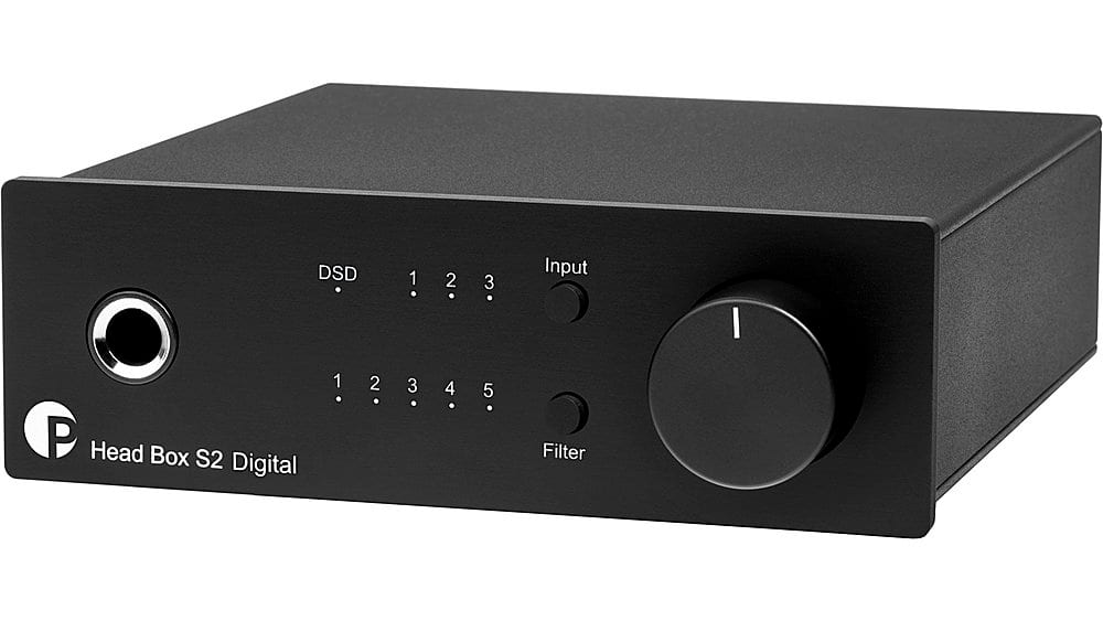 Front. Pro-Ject - Head Box S2 Digital Headphone Amp w/ DAC - Black.