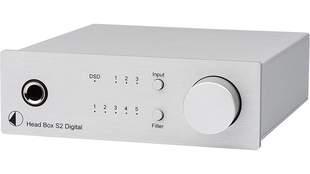 Front. Pro-Ject - Head Box S2 Digital Headphone Amp w/ DAC - Silver.