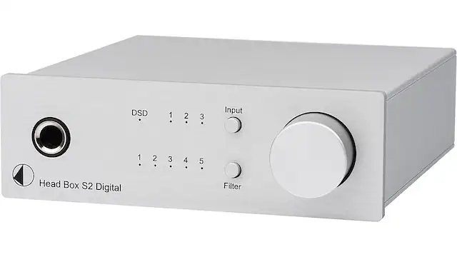Front. Pro-Ject - Head Box S2 Digital Headphone Amp w/ DAC - Silver.